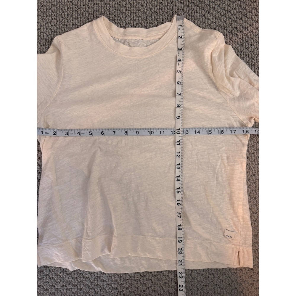 Vuori Womens Boxy Slub Tee Cream Natural Relaxed Fit Short Sleeve Shirt - Picture 4 of 4